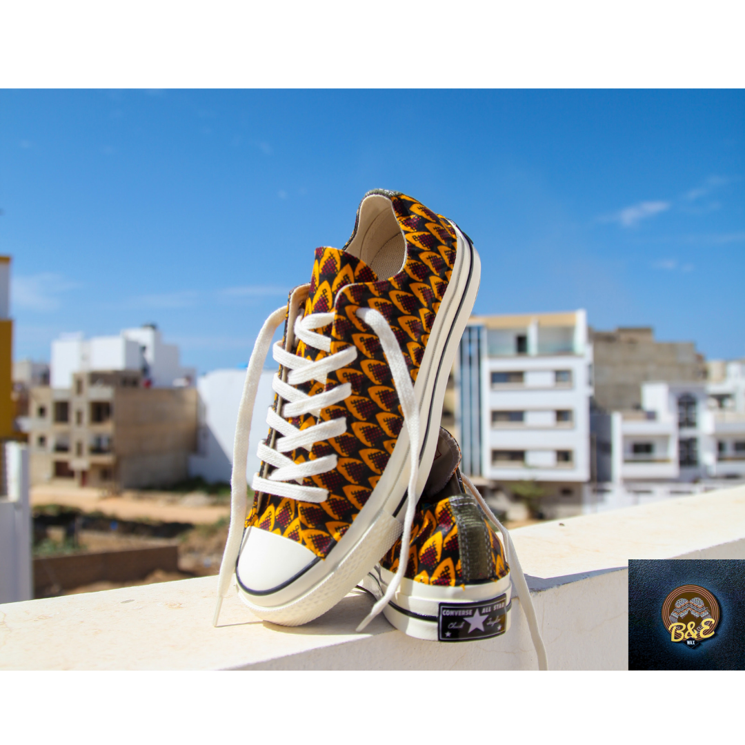 CONVERSE COUPE ECAILLE JAUNE MARRON