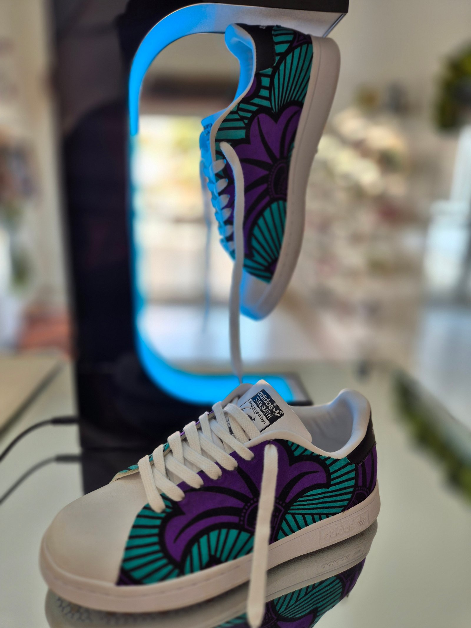 Stan smith fleur de mariage violet