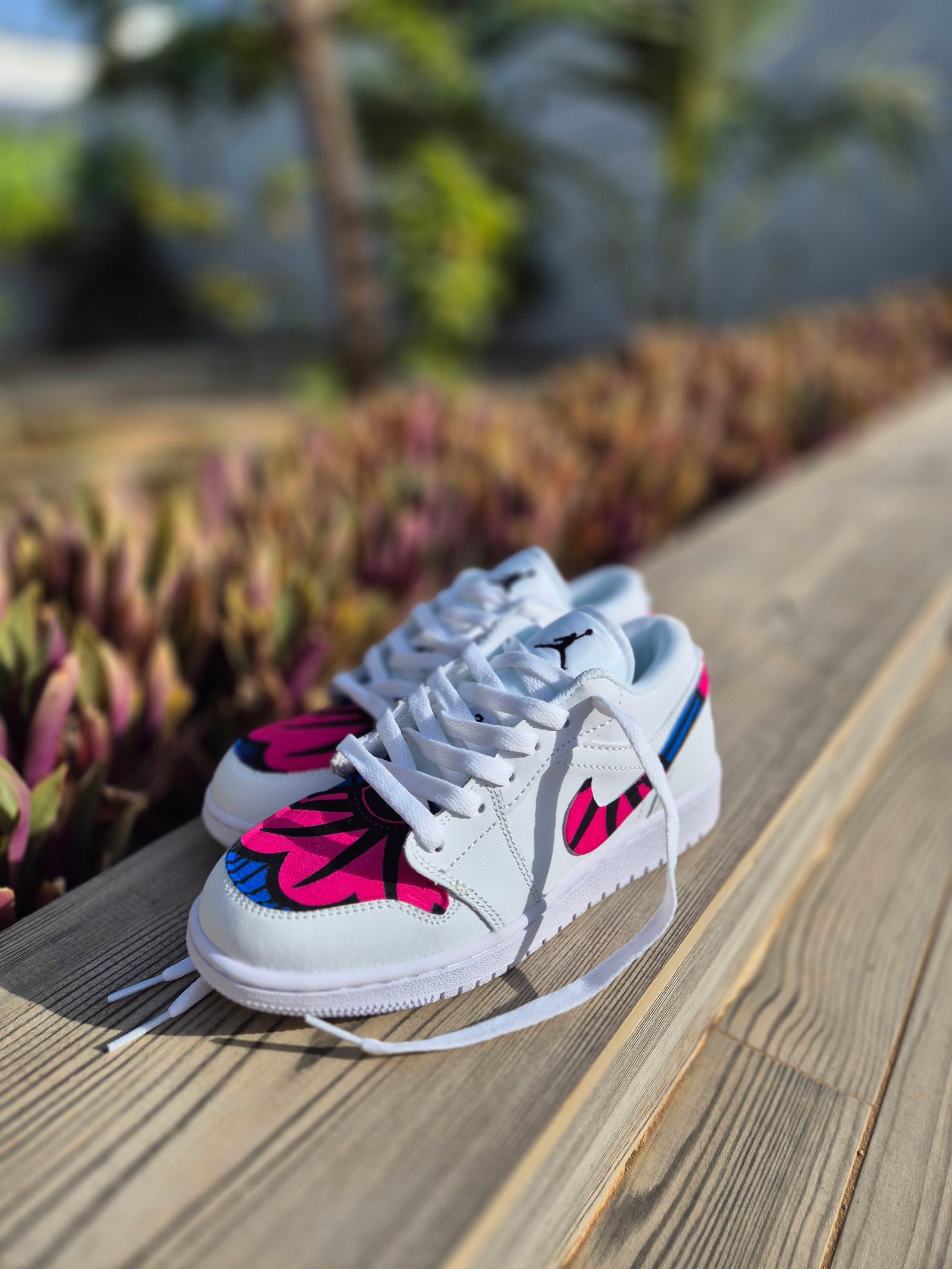 Air jordan 1 fleur de mariage Rose bleu