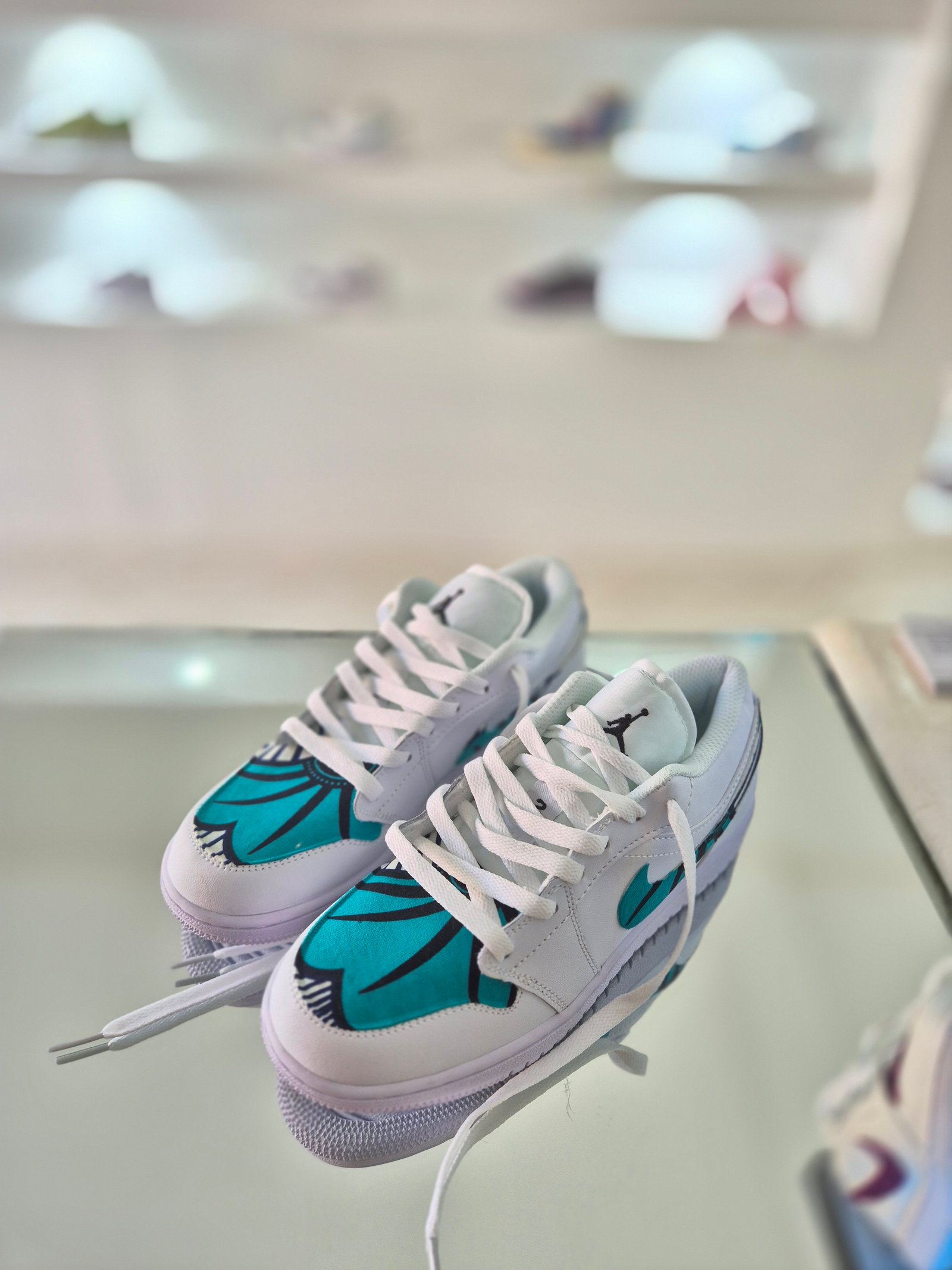 Air jordan 1 fleur de mariage bleu turquoise