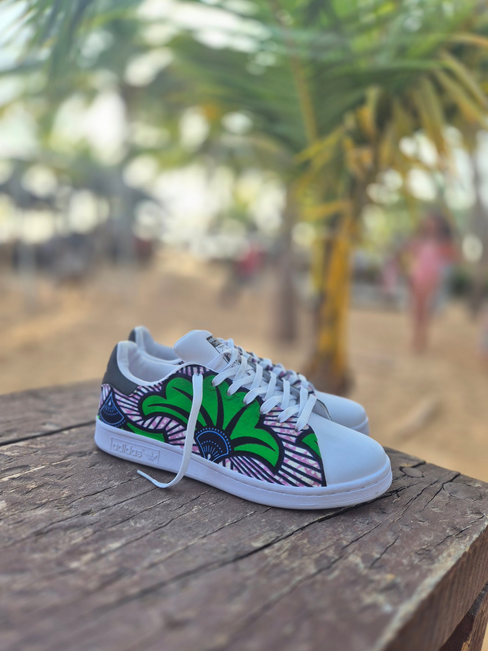 Stan smith Fleur de mariage vert violet